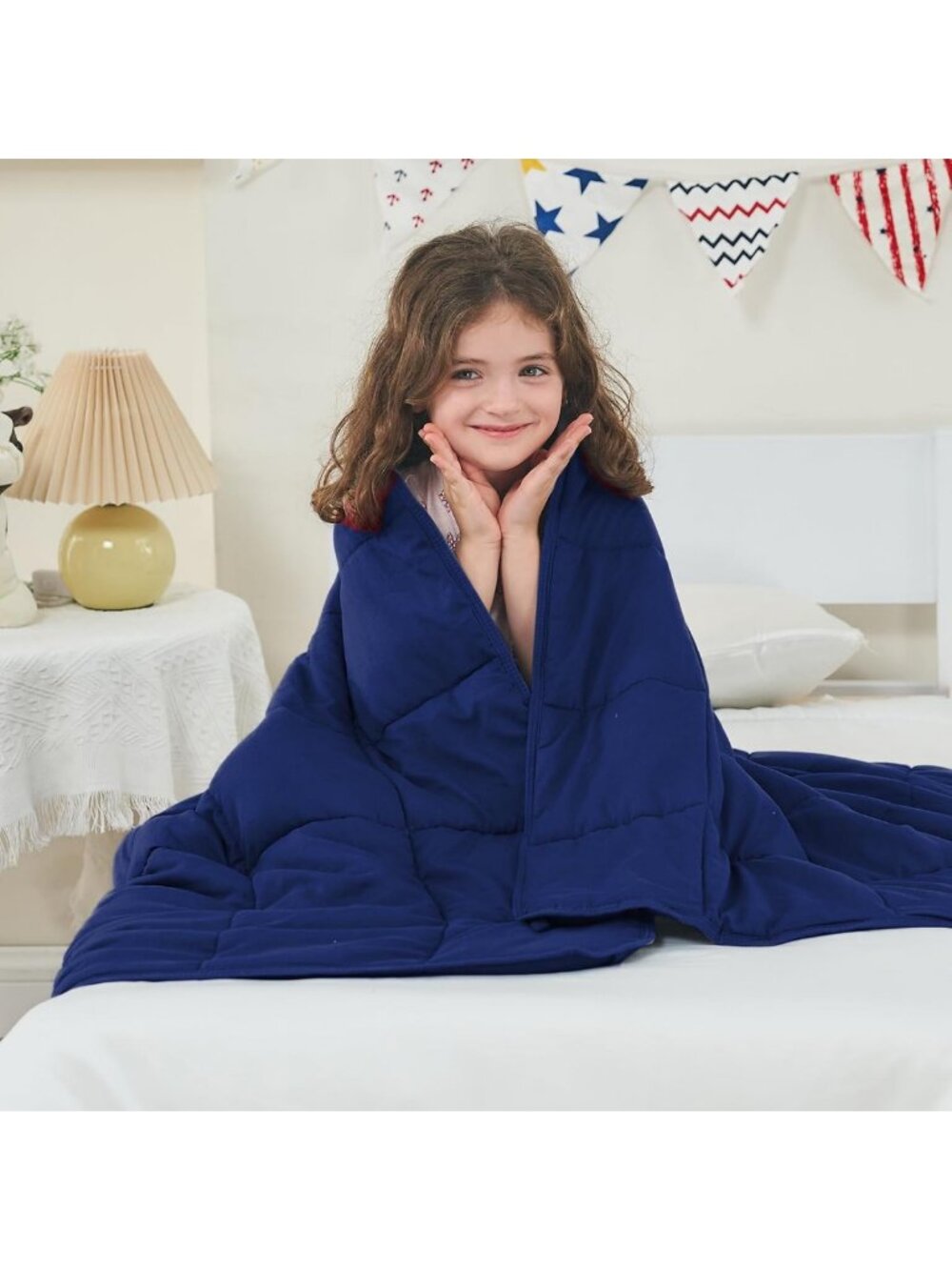 Cooling Weighted Blanket 10 lbs, 41"x60", Breathable Heavy Throw, Machine
